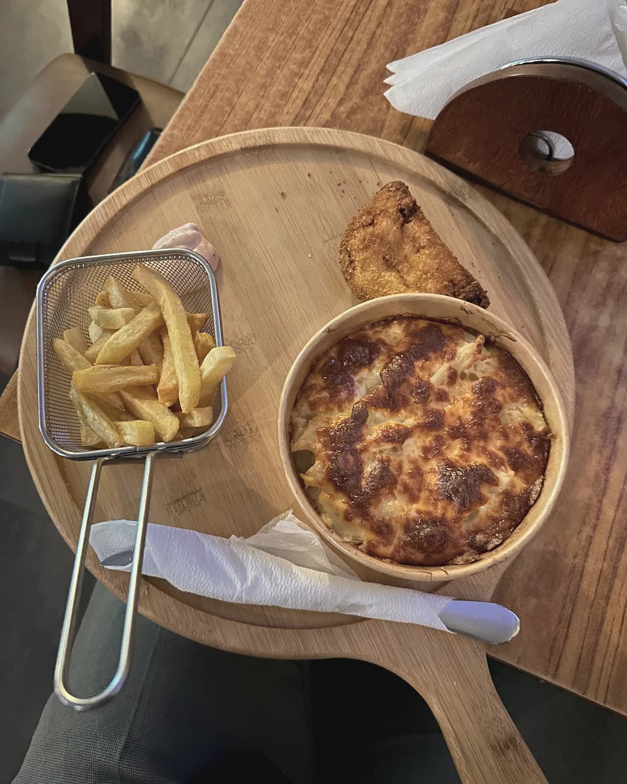 Gratin and fries